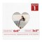 White with Black Core Mat Board for 6x6 Frames - Heart Opening for 3x3 Photos